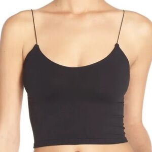 Free people black Spaghetti Strap Crop Top